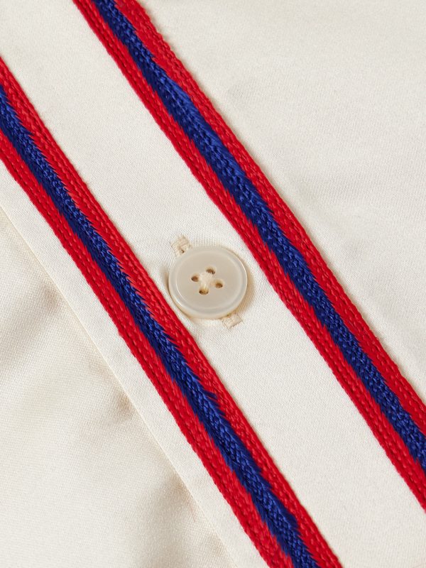 Redtail Appliquéd Embroidered Satin Shirt - E1 Redtail Appliquéd Embroidered Satin Shirt - E1