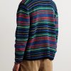 Riverbank Striped Crocheted Cotton Shirt - BK Riverbank Striped Crocheted Cotton Shirt - BK
