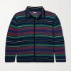 Riverbank Striped Crocheted Cotton Shirt Riverbank Striped Crocheted Cotton Shirt
