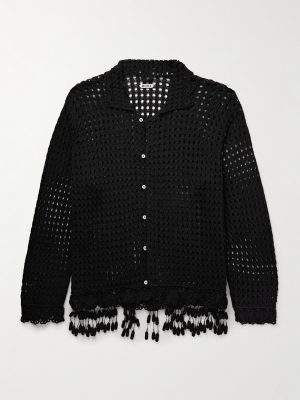 Blossom Tasselled Crocheted Pima Cotton Shirt Blossom Tasselled Crocheted Pima Cotton Shirt