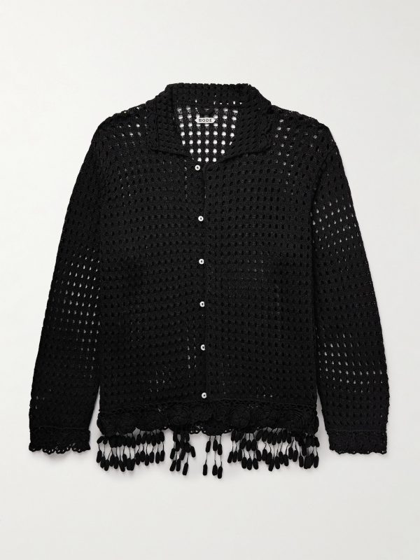 Blossom Tasselled Crocheted Pima Cotton Shirt