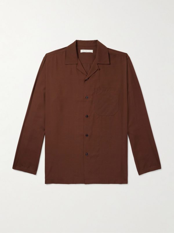 Convertible-Collar Silk-Twill Shirt Convertible-Collar Silk-Twill Shirt