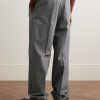 Straight-Leg Pleated Cotton-Blend Trousers - BK Straight-Leg Pleated Cotton-Blend Trousers - BK