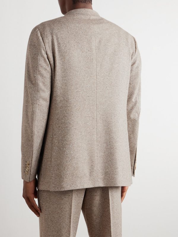Double-Breasted Wool and Cashmere-Blend Suit Jacket - BK Double-Breasted Wool and Cashmere-Blend Suit Jacket - BK