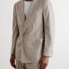 Double-Breasted Wool and Cashmere-Blend Suit Jacket - FR Double-Breasted Wool and Cashmere-Blend Suit Jacket - FR