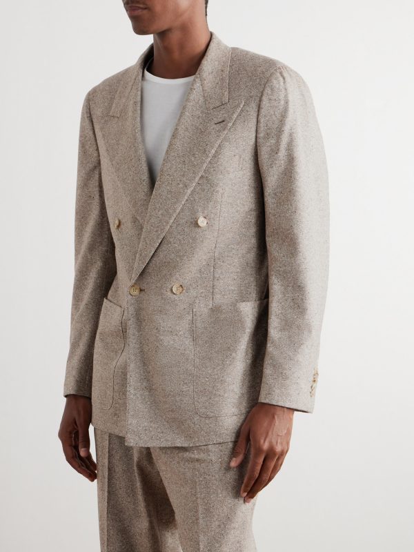 Double-Breasted Wool and Cashmere-Blend Suit Jacket - FR Double-Breasted Wool and Cashmere-Blend Suit Jacket - FR