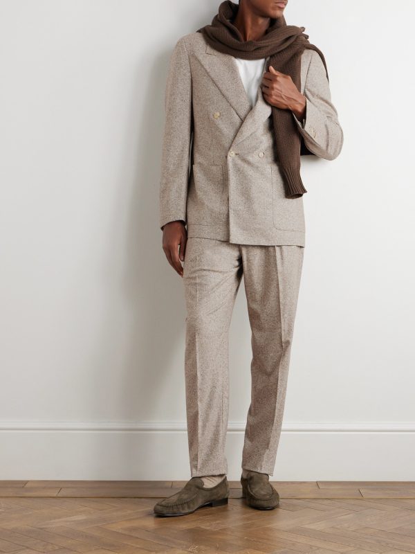 Double-Breasted Wool and Cashmere-Blend Suit Jacket - OU Double-Breasted Wool and Cashmere-Blend Suit Jacket - OU