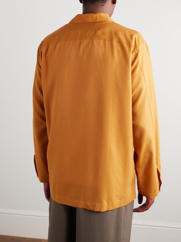 Convertible-Collar Silk-Twill Shirt - BK