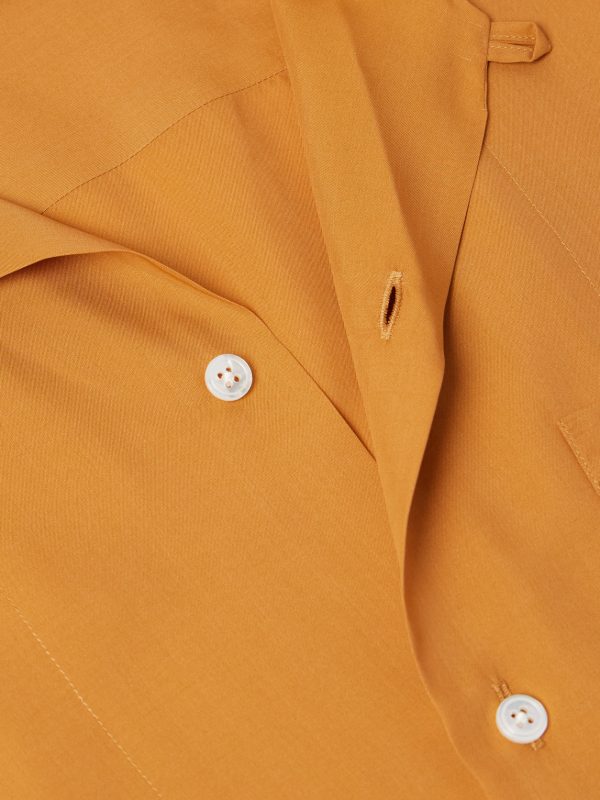 Convertible-Collar Silk-Twill Shirt - CU