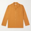 Convertible-Collar Silk-Twill Shirt