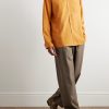 Convertible-Collar Silk-Twill Shirt - OU