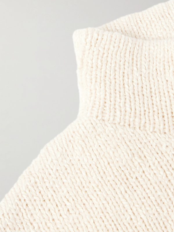 Ribbed Cotton and Cashmere-Blend Rollneck Sweater - CU Ribbed Cotton and Cashmere-Blend Rollneck Sweater - CU