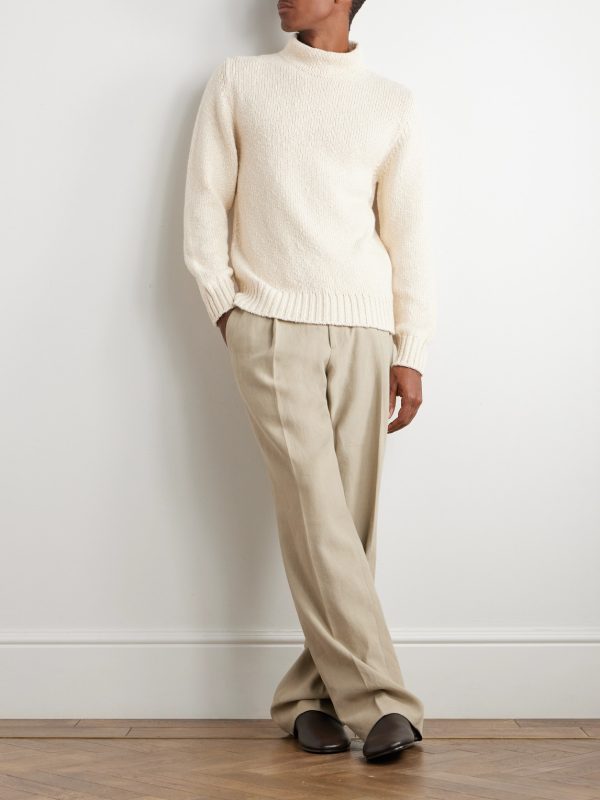 Ribbed Cotton and Cashmere-Blend Rollneck Sweater - OU Ribbed Cotton and Cashmere-Blend Rollneck Sweater - OU