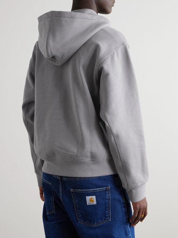 Logo-Embroidered Cotton-Blend Jersey Zip-Up Hoodie - BK Logo-Embroidered Cotton-Blend Jersey Zip-Up Hoodie - BK