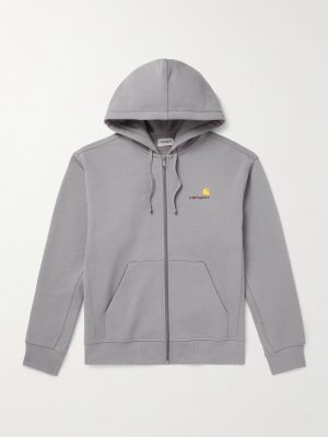 Logo-Embroidered Cotton-Blend Jersey Zip-Up Hoodie Logo-Embroidered Cotton-Blend Jersey Zip-Up Hoodie