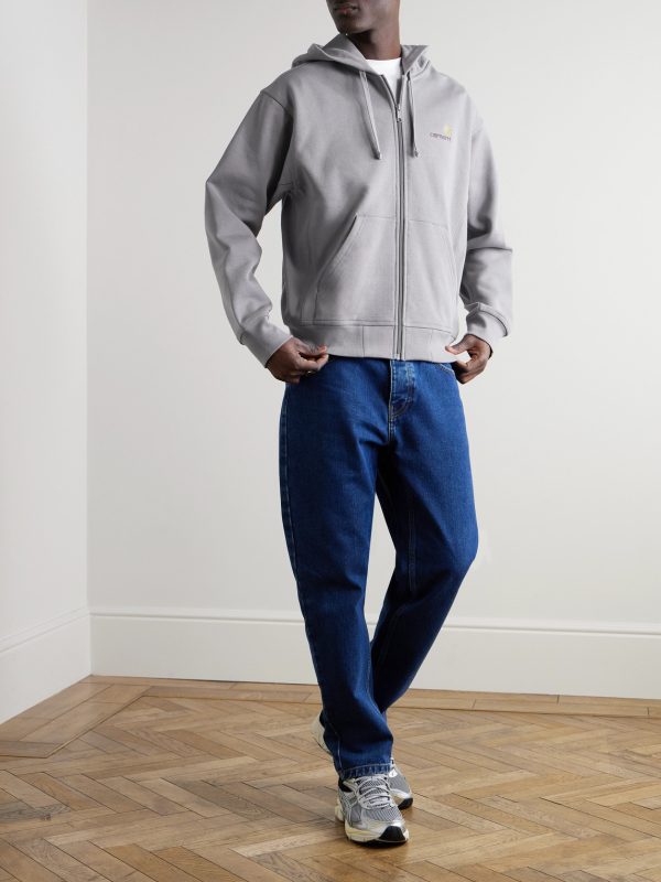 Logo-Embroidered Cotton-Blend Jersey Zip-Up Hoodie - OU Logo-Embroidered Cotton-Blend Jersey Zip-Up Hoodie - OU