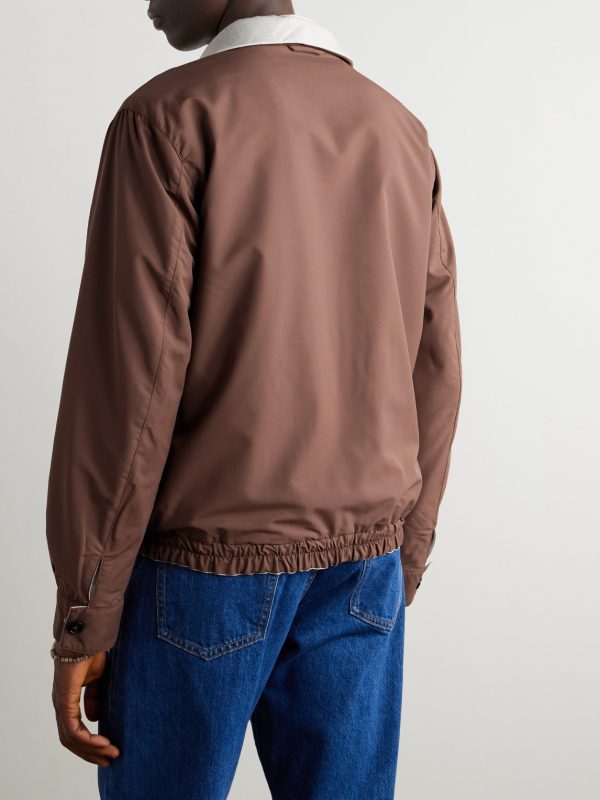 Linen, Wool and Silk-Blend Harrington Jacket - BK
