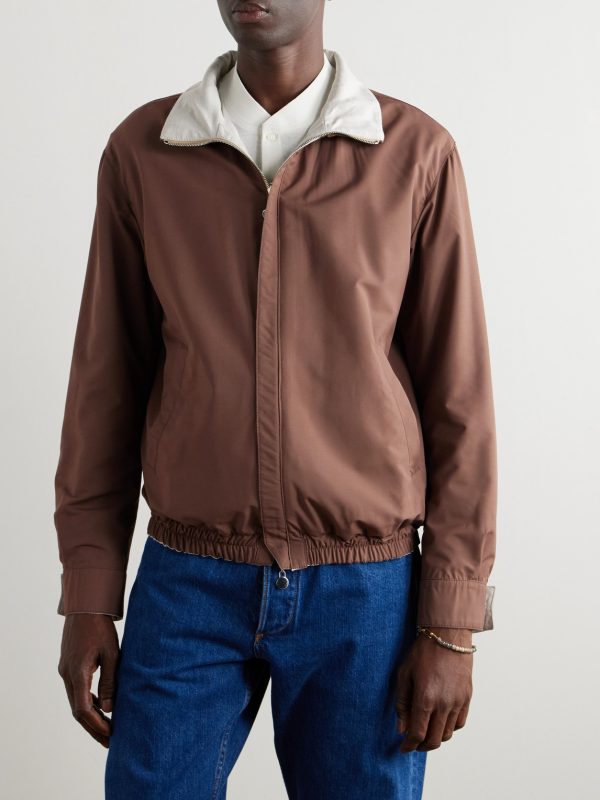 Linen, Wool and Silk-Blend Harrington Jacket - FR