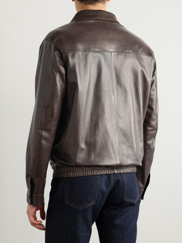Leather Blouson Jacket - BK Leather Blouson Jacket - BK