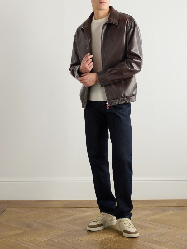 Leather Blouson Jacket - OU Leather Blouson Jacket - OU