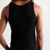 Cassandre Ribbed Logo-Embroidered Wool Tank Top - BK Cassandre Ribbed Logo-Embroidered Wool Tank Top - BK