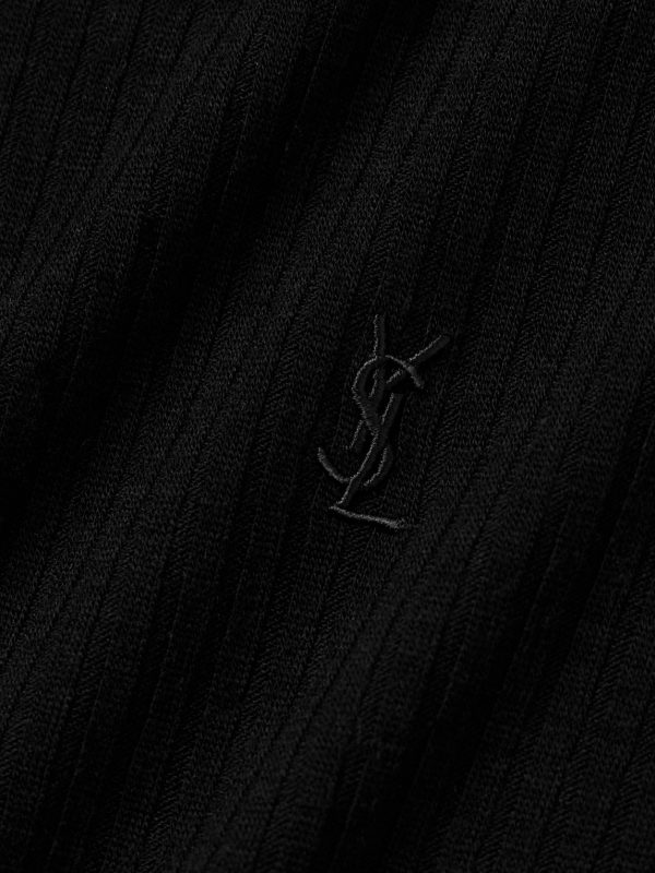 Cassandre Ribbed Logo-Embroidered Wool Tank Top - CU Cassandre Ribbed Logo-Embroidered Wool Tank Top - CU