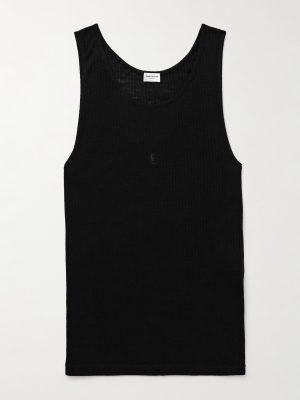 Cassandre Ribbed Logo-Embroidered Wool Tank Top Cassandre Ribbed Logo-Embroidered Wool Tank Top