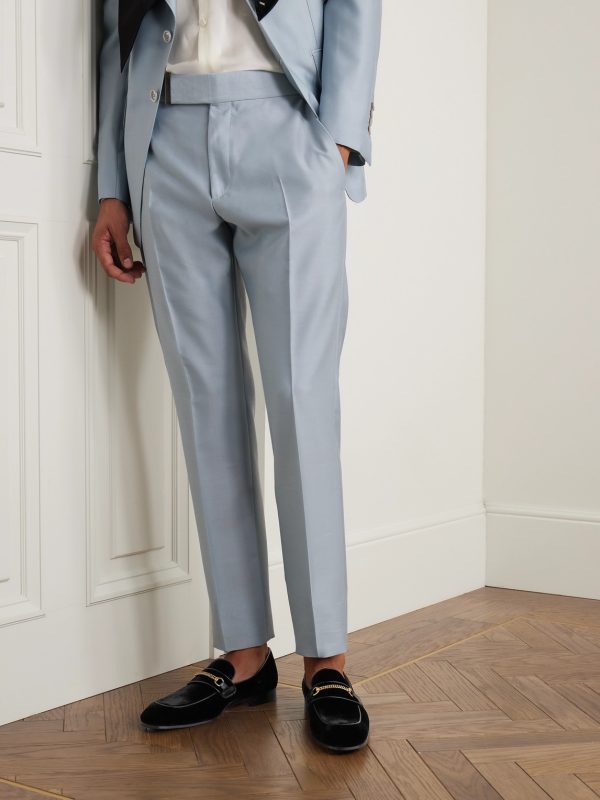 Bailey Chain-Embellished Leather-Trimmed Velvet Loafers - FR Bailey Chain-Embellished Leather-Trimmed Velvet Loafers - FR