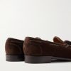 Belgravia Tasseled Leather-Trimmed Suede Loafers - BK