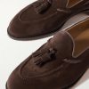 Belgravia Tasseled Leather-Trimmed Suede Loafers - CU