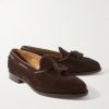 Belgravia Tasseled Leather-Trimmed Suede Loafers - FR