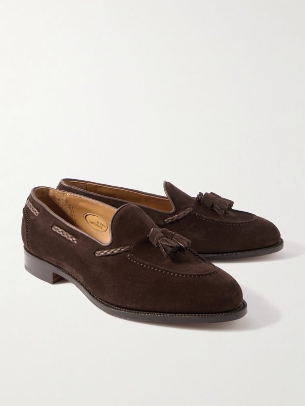 Belgravia Tasseled Leather-Trimmed Suede Loafers - FR