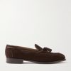 Belgravia Tasseled Leather-Trimmed Suede Loafers