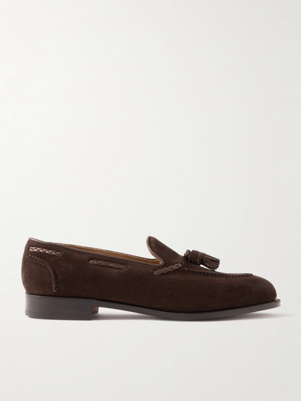 Belgravia Tasseled Leather-Trimmed Suede Loafers
