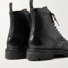 Fred Leather Brogue Boots - BK Fred Leather Brogue Boots - BK