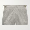 Bulldog Straight-Leg Mid-Length Striped Seersucker Swim Shorts Bulldog Straight-Leg Mid-Length Striped Seersucker Swim Shorts