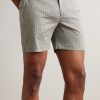 Bulldog Straight-Leg Mid-Length Striped Seersucker Swim Shorts - OU Bulldog Straight-Leg Mid-Length Striped Seersucker Swim Shorts - OU