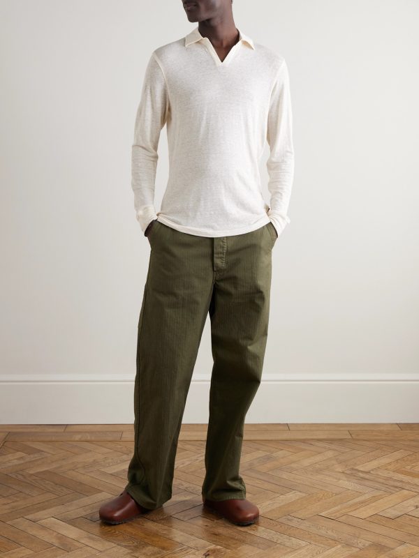 Felix Linen-Blend Jersey Polo Shirt - OU