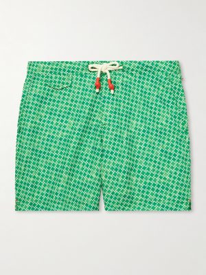 Standard Slim-Fit Straight-Leg Mid-Length Printed Swim Shorts Standard Slim-Fit Straight-Leg Mid-Length Printed Swim Shorts