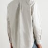 Button-Down Collar Striped Cotton Shirt - BK Button-Down Collar Striped Cotton Shirt - BK