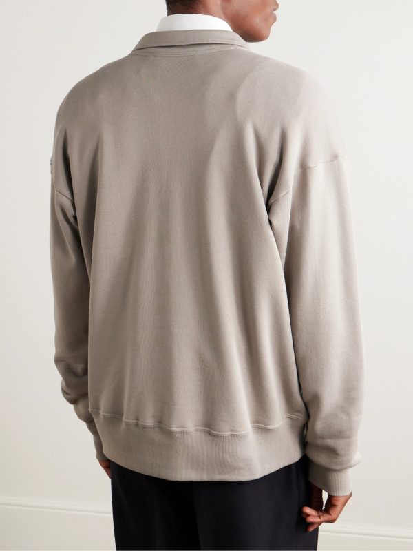 Suvin Cotton-Jersey Half-Zip Sweatshirt - BK