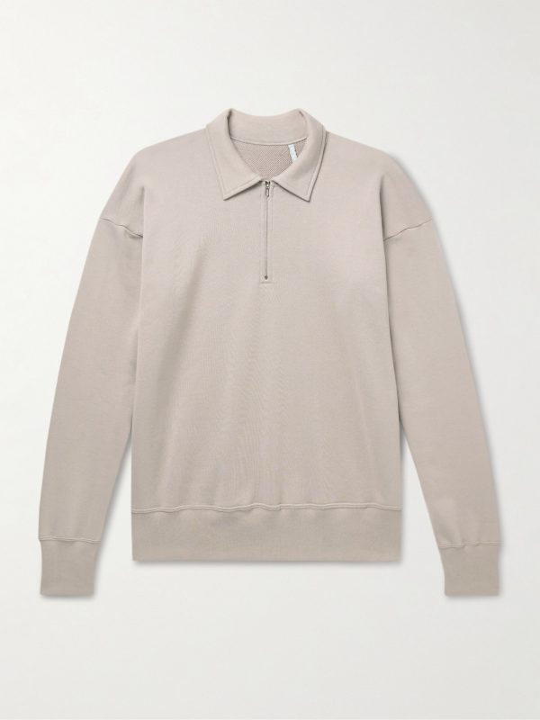 Suvin Cotton-Jersey Half-Zip Sweatshirt