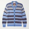 Logo-Embroidered Striped Mohair-Blend Cardigan Logo-Embroidered Striped Mohair-Blend Cardigan
