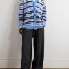 Logo-Embroidered Striped Mohair-Blend Cardigan - OU Logo-Embroidered Striped Mohair-Blend Cardigan - OU