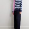Logo-Embroidered Striped Wool and Cashmere-Blend Sweater - OU