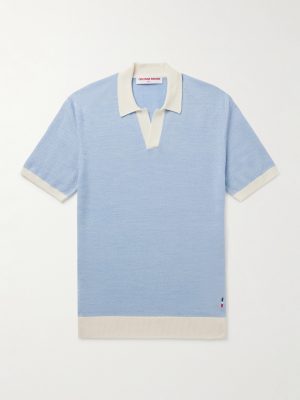 Horton Slim-Fit Wool and Cotton-Blend Polo Shirt Horton Slim-Fit Wool and Cotton-Blend Polo Shirt