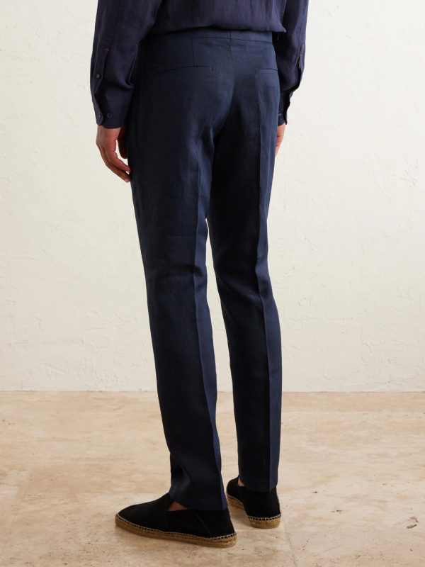 Griffon Tapered Linen Trousers - BK Griffon Tapered Linen Trousers - BK