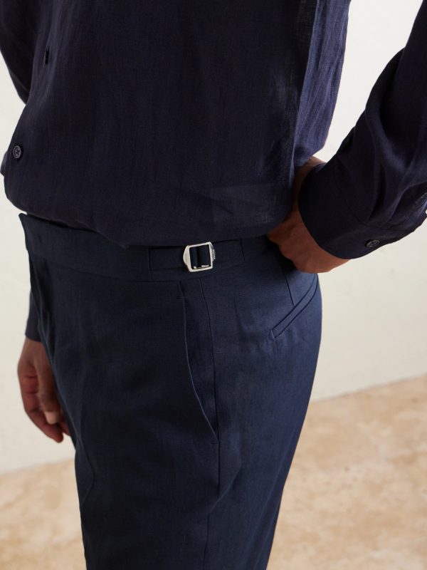 Griffon Tapered Linen Trousers - CU Griffon Tapered Linen Trousers - CU