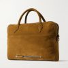 Closer Slim Leather-Trimmed Suede Briefcase - BK Closer Slim Leather-Trimmed Suede Briefcase - BK