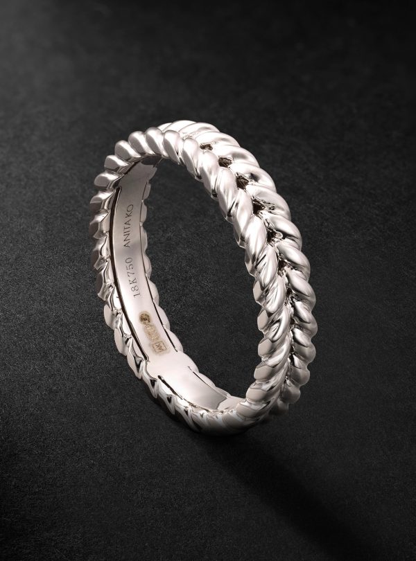 Braided 18-Karat White Gold Ring